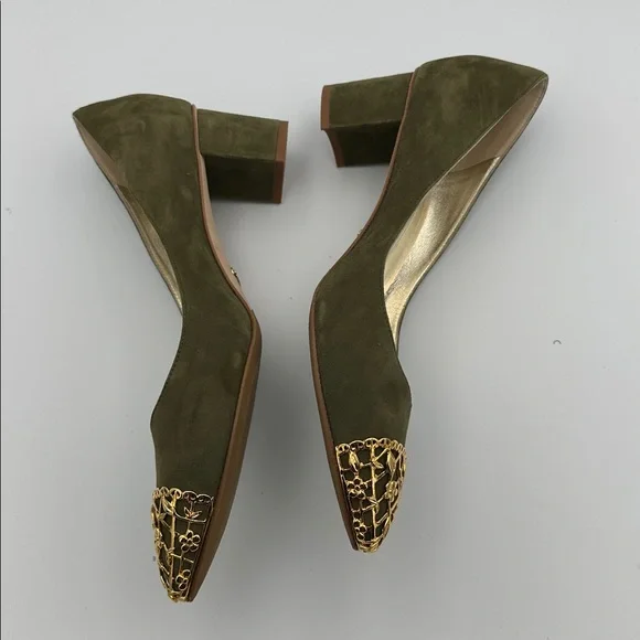 Sarah Flint limited edition Filigree pumps Sz39.5 Green Gold